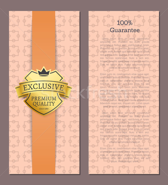 100 garancia exkluzív prémium minőség címke Stock fotó © robuart