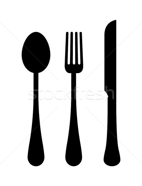 Three Templates of Cutlery Vector Illustration Stock photo © robuart