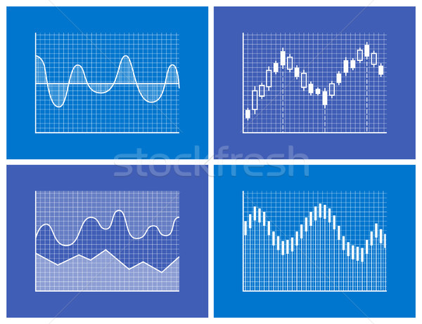 Stock photo: Charts Collection Blue Poster Vector Illustration