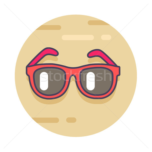 Stockfoto: Moderne · zonnebril · Rood · rand · zand · cirkel