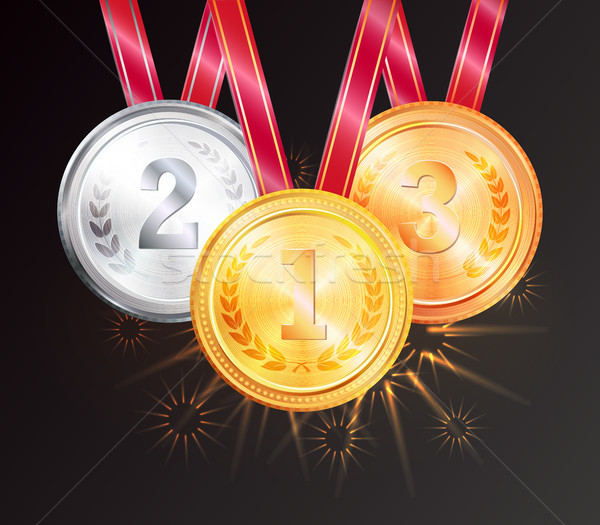 Shiny Medals for Prizal Places in Competitions Stock photo © robuart