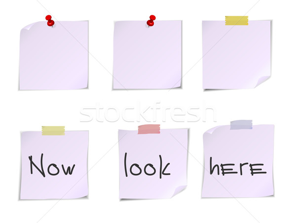 White post it notes isolated on white background. Stock photo © robuart