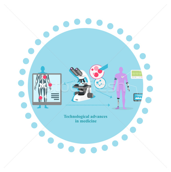 Technological Advance in Medicine Icon Flat Stock photo © robuart