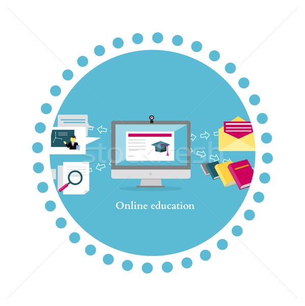 Online Education Icon Flat Design Stock photo © robuart