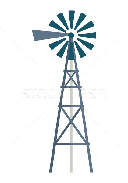 Wind Water Pump Vector Illustration.  Stock photo © robuart
