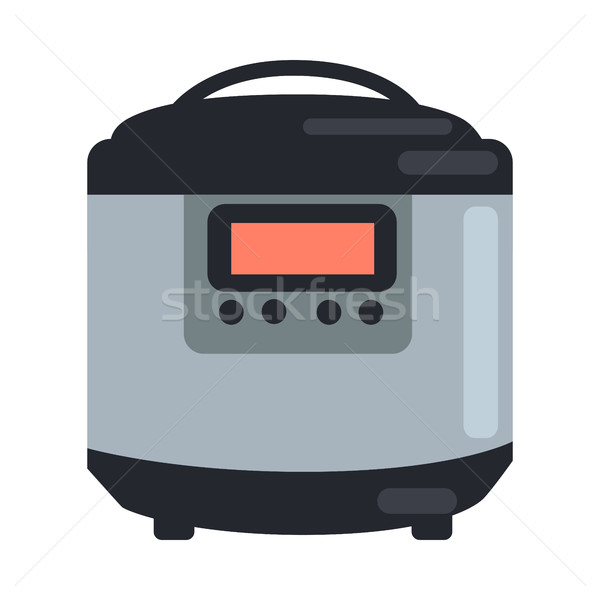 Slow Cooking Crock Pot Isolated on White. Steamer Stock photo © robuart