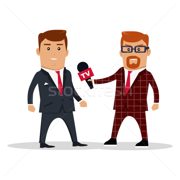 Görüşme tv televizyon yaşamak yayın Stok fotoğraf © robuart