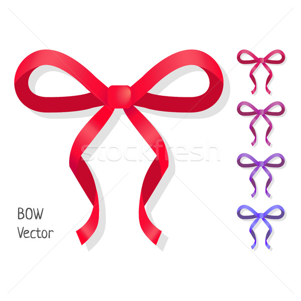 Vector boeg ingesteld geïsoleerd kleuren aanwezig Stockfoto © robuart