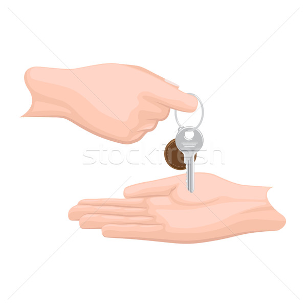 Giving Key From Hand to Hand Flat Vector Illustration Stock photo © robuart