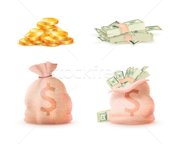 Heap of Gold Golden Coins with Dollar Sign Money Stock photo © robuart