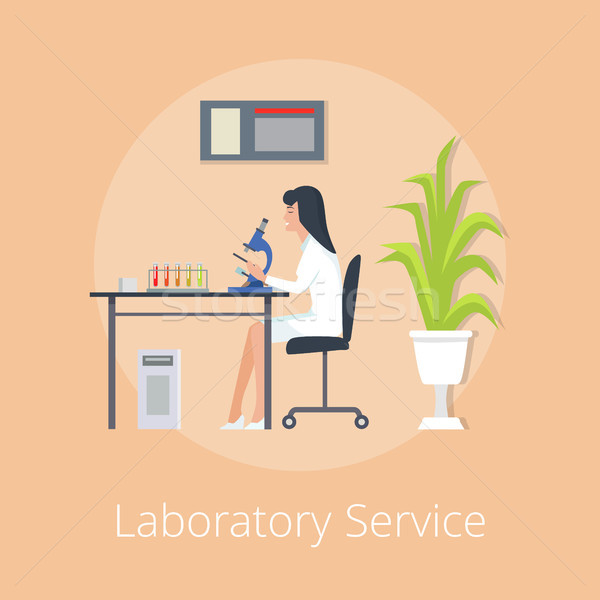 Laboratory Service Orange on Vector Illustration Stock photo © robuart