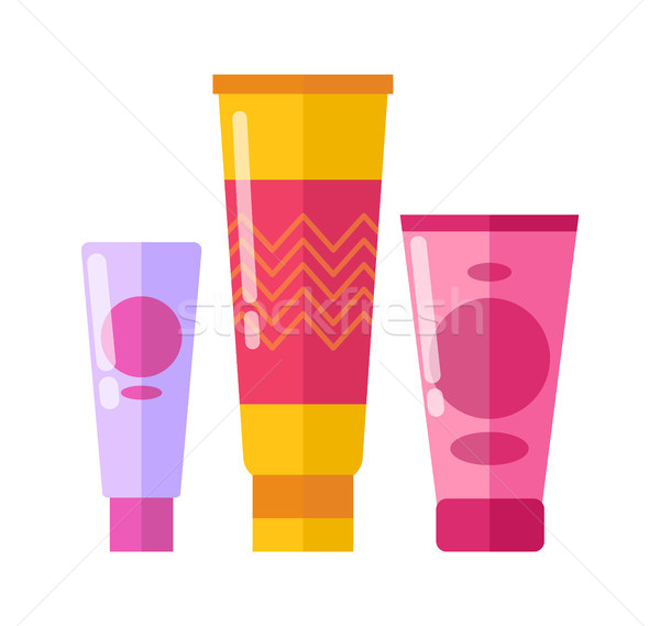 Tubes with Creams, Poster Vector Illustration Stock photo © robuart