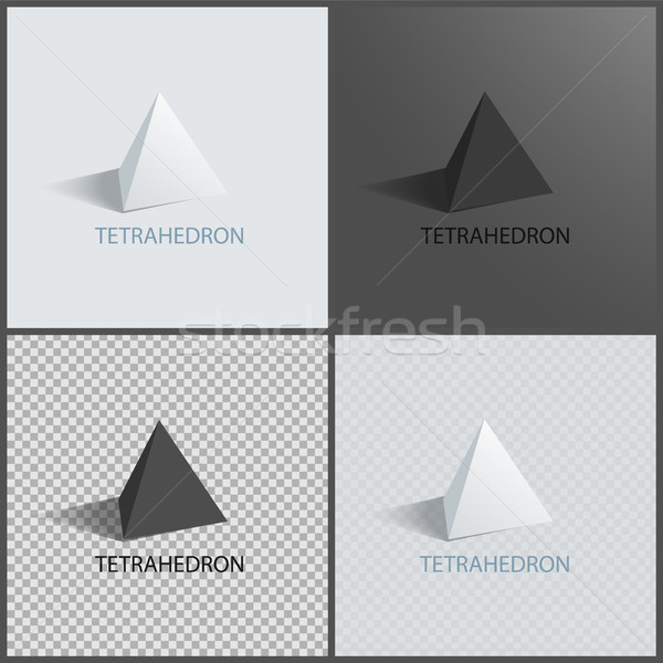 Tetrahedrons Figures, Vector Prisms Collection Stock photo © robuart