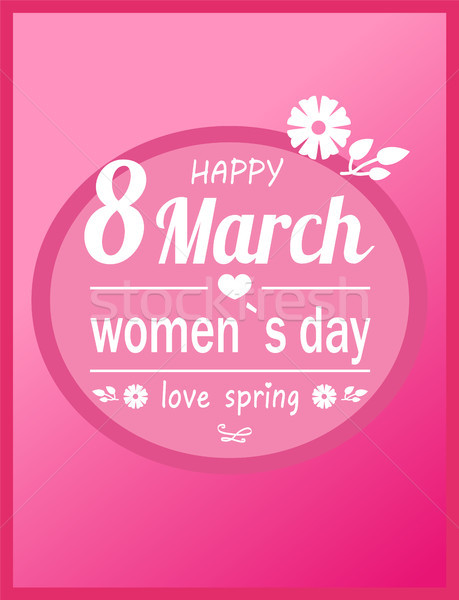 Miłości wiosną szczęśliwy dzień kobiet kartkę z życzeniami różowy Zdjęcia stock © robuart