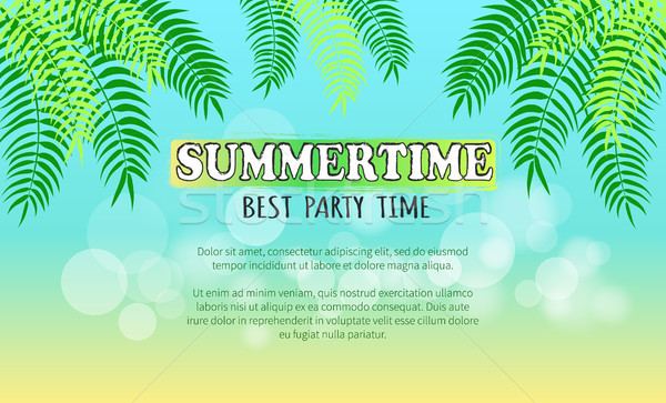 Best Summertime Party Promo Poster with Palms Stock photo © robuart