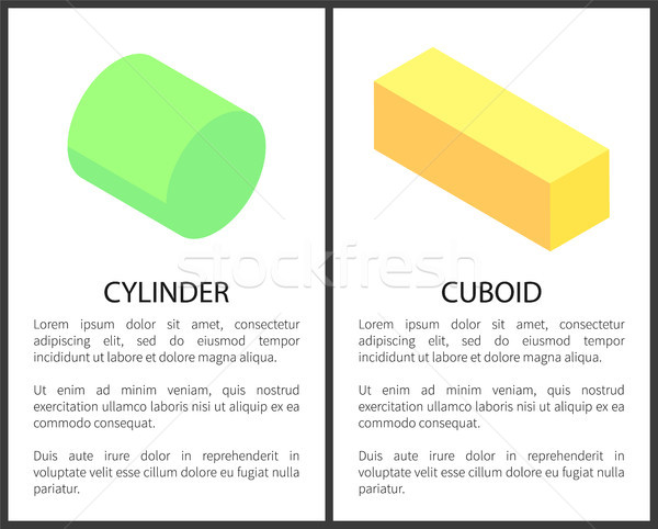 Cylinder and Cuboid Banner Set Vector Illustration Stock photo © robuart