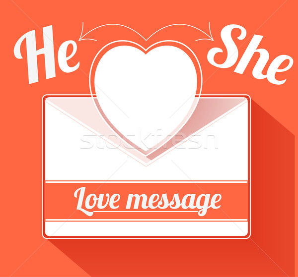 Valentine mail message with heart Stock photo © robuart