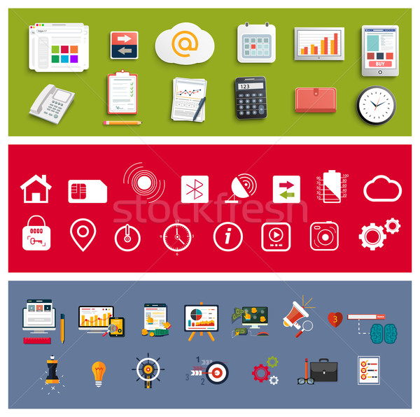 Stock photo: Workplace office and business work elements set