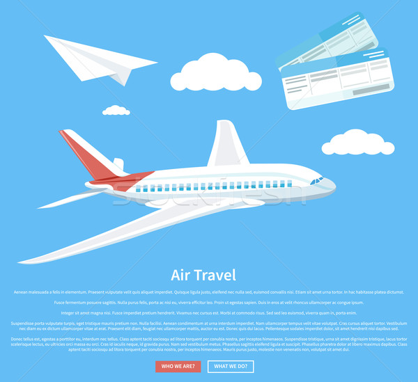 Air travel concept flying plane Stock photo © robuart