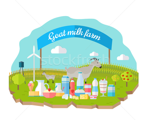 Organic Milk Farm Concept Web Banner Stock photo © robuart