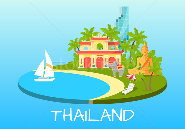 Thailand Touristic Concept with National Symbols Stock photo © robuart