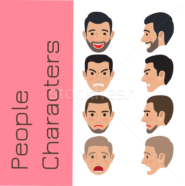 Menschen Emotionen Generator Vektor Zeichen unterschiedlich Stock foto © robuart