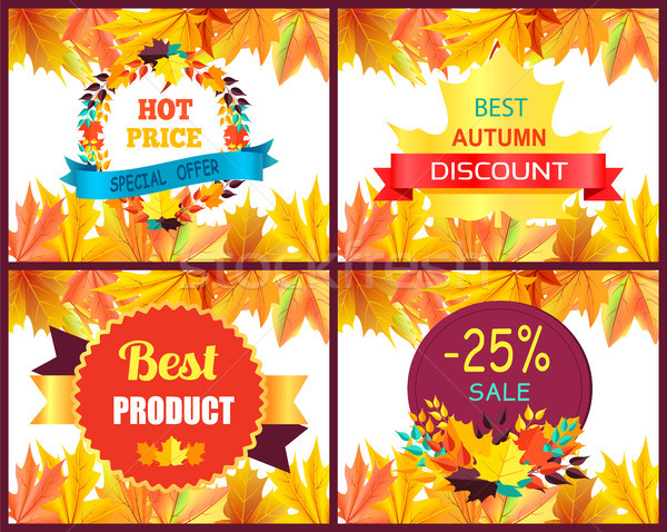 Hot Price Best Autumn Discount Vector Illustration Stock photo © robuart
