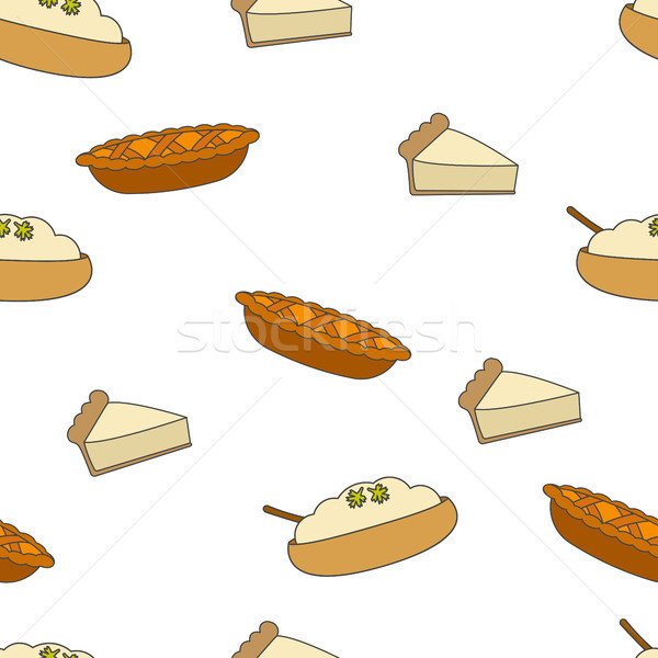 Fresh Pastry Flat Vector Seamless Pattern on White Stock photo © robuart