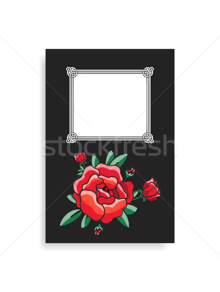 Book Cover Design with Hand Drawn Red Roses Vector Stock photo © robuart