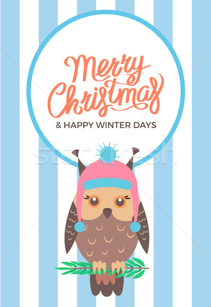 Download Merry Christmas Owl On Branch Vector Illustration Vector Illustration C Robuart 8855577 Stockfresh 3D SVG Files Ideas | SVG, Paper Crafts, SVG File