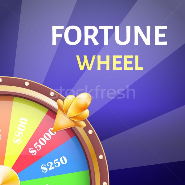 Fortune Wheel Poster with Earnings in 5000 Dollars Stock photo © robuart