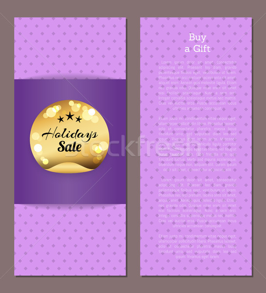 Buy a Gift Holiday Sale Promo Poster Golden Label Stock photo © robuart