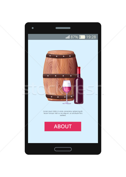 Mobil cerere comandă vin rosu vector on-line Imagine de stoc © robuart