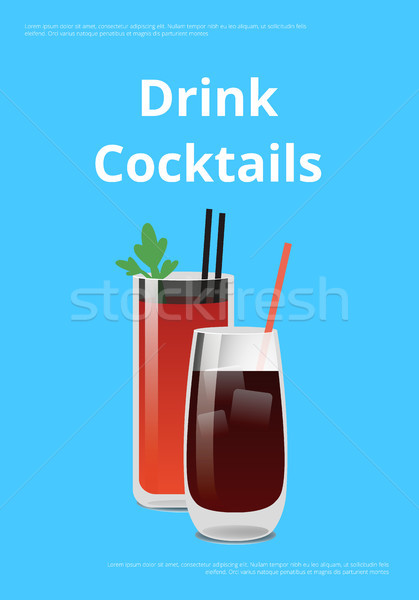 Trinken Cocktail Plakat bloody Whiskey Cola Stock foto © robuart