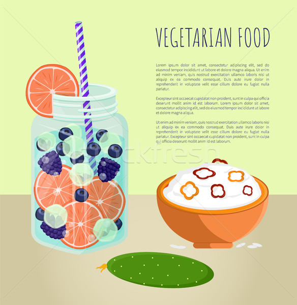 Vegetarian Food Poster Detox Diet Concept Vector Stock photo © robuart