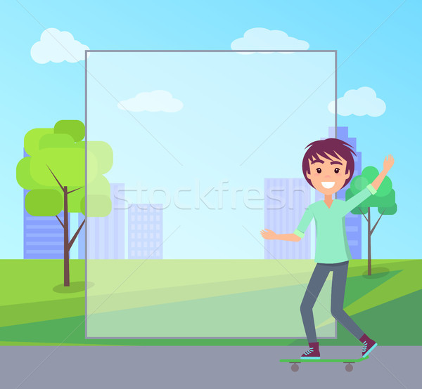 Skating Teenager and Form Vector Illustration Stock photo © robuart