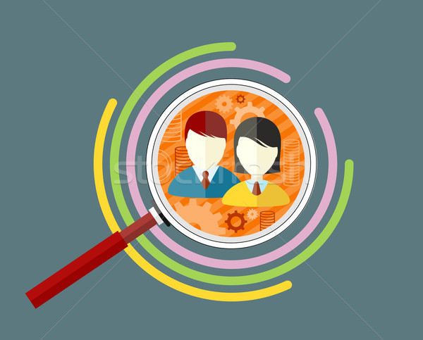 Icon Flat Style Concept Target Audience Stock photo © robuart