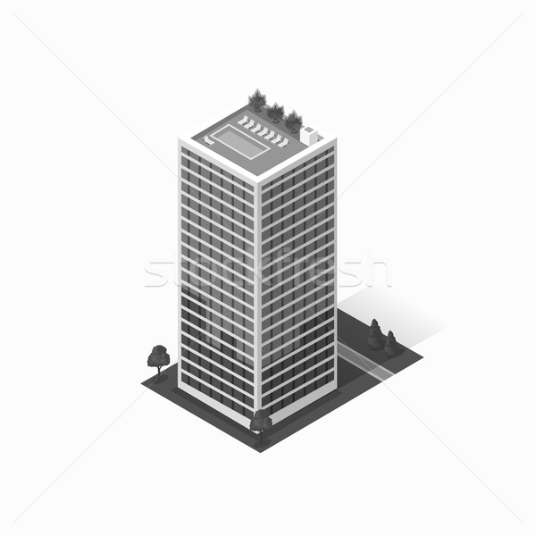 Felhőkarcolók ház épület ikon felhőkarcoló logo Stock fotó © robuart