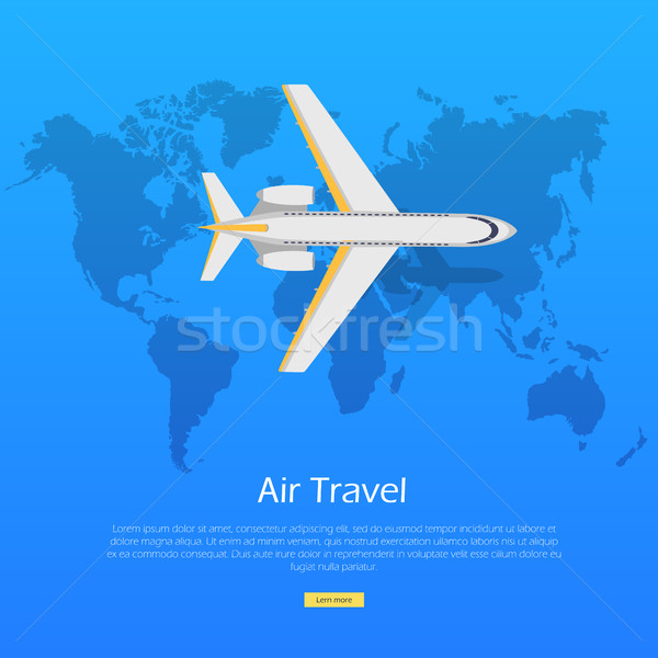 Air Travel Concept. Plane on World Map Web Banner. Stock photo © robuart