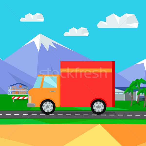 Lorry Truck Worldwide Warehouse Delivering. Stock photo © robuart