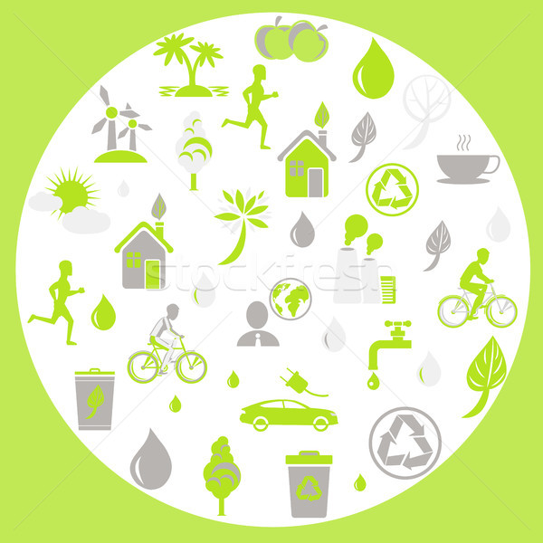 Green Ecology and Earth Protection Themed Signs Stock photo © robuart