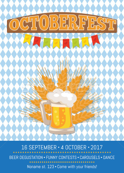 Octoberfest Creative Poster with Information Beer Stock photo © robuart