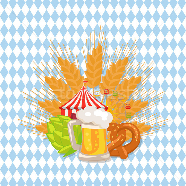 Food Set and Beer Vector Illustration on White Stock photo © robuart