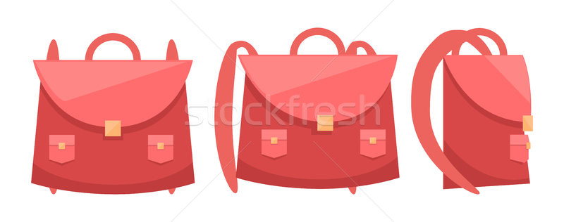 Pink School Rucksack Icon Vector Illustration Stock photo © robuart