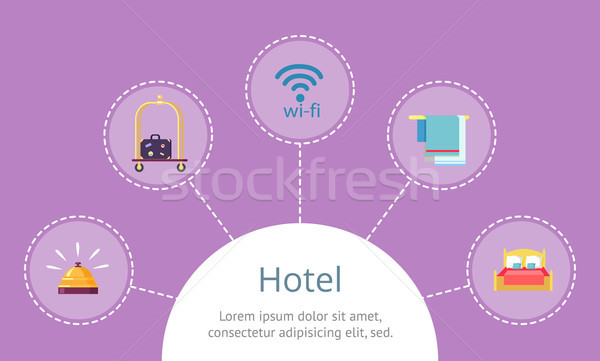 Hotel szolgáltatások gyors hozzáférés weboldal sablon Stock fotó © robuart