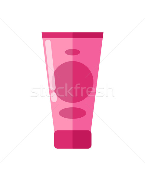 Download Pink Glossy Tube of Facial Cream with Blank Label vector ... Yellowimages Mockups
