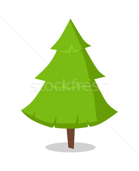 Green Bushy Christmas Tree Icon Isolated on White Stock photo © robuart