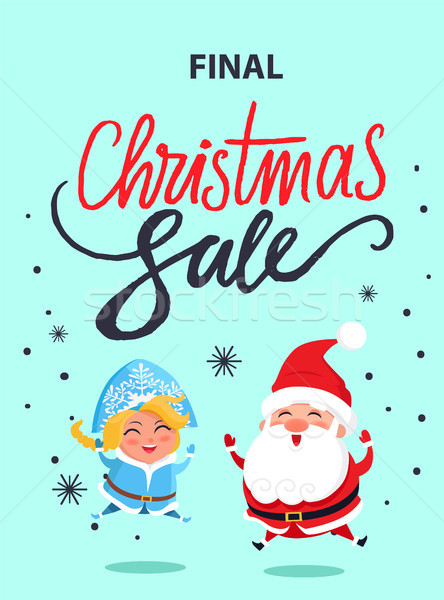 Final Christmas Sale Poster Jumping Santa Maiden Stock photo © robuart