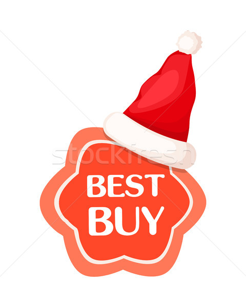 Best Buy Discount Label with Santa Claus Hat. Stock photo © robuart