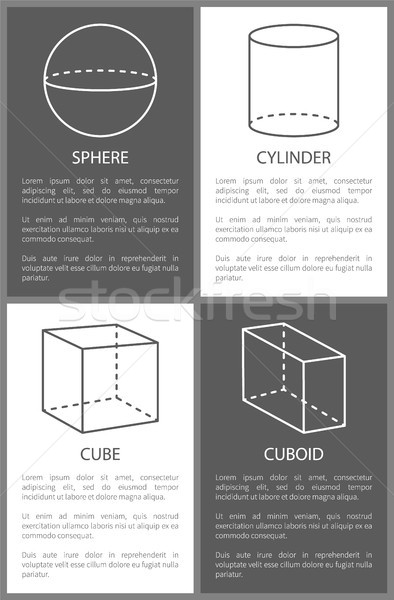 Sphere and Cylinder, Cube Cuboid Geometric Shapes Stock photo © robuart